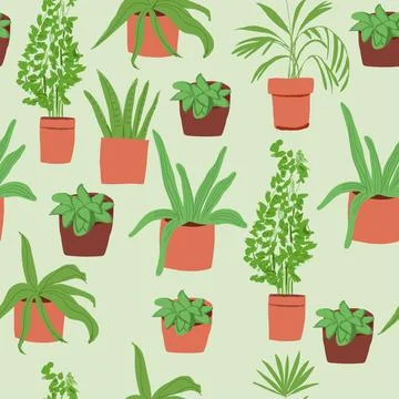 Trendy vector prints plants in flat style. Modern style is perfect for decor Stock Illustration