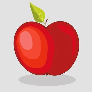 Trendy  vector red apple illustration Stock Illustration