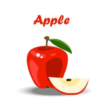 Trendy vector red apple illustration Stock Illustration