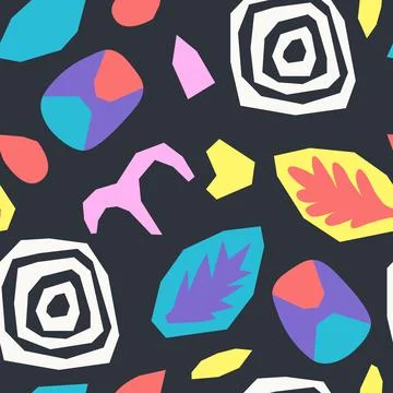 Trendy vector seamless pattern with abstract forms. Stock Illustration
