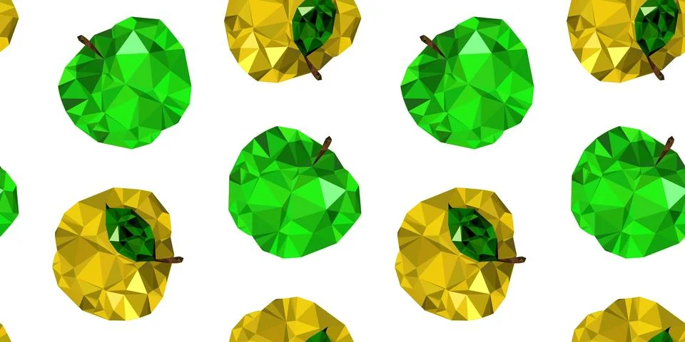 Trendy vector seamless pattern with apples: modern geometric web design. ab.. Stock Illustration