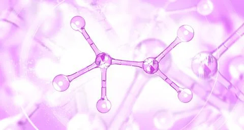 Trendy very Peri atom model abstract background.3d Illustration of molecules Stock Illustration
