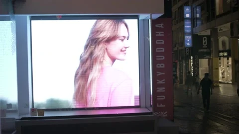 Trendy video advertisement in storefront... | Stock Video | Pond5