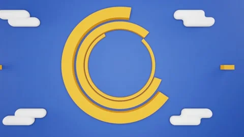 Trendy video background. 3d render texture with circle parts rotation Stock Footage 136623983
