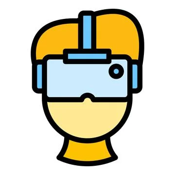 Trendy virtual reality icon vector flat Stock Illustration