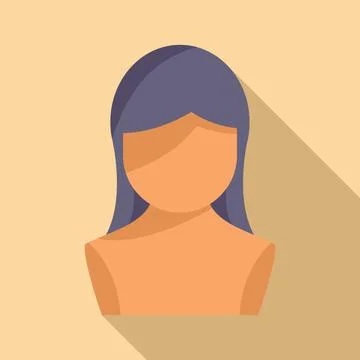 Trendy wig icon flat vector. Head style Stock Illustration