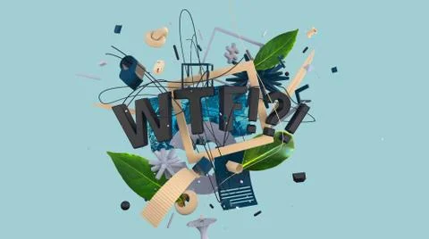 Trendy WTF card Illustrazione stock