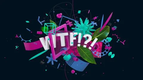 Trendy WTF sign Stock Illustration