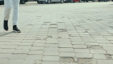Trendy young man doing break dance in the street Stock Footage 88598149
