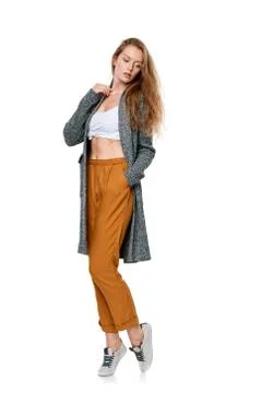 Trendy young posing looking away Stock Photos