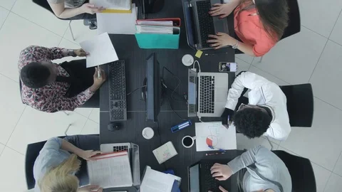 Trendy young workers checking the new business results Stock Footage 73848679