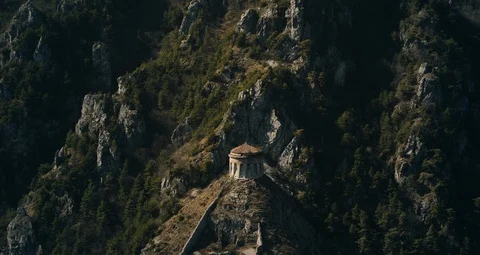 Trentino Italy. An amazing fortress. 4K and 6K Aerial Done UHD Footage Stock Footage