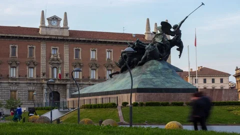 Trento e trieste monza square time lapse Video stock 75083628