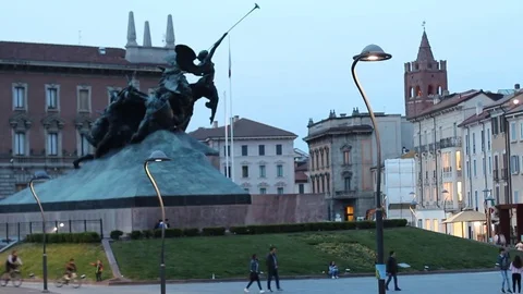 Trento e trieste square monza Stock Footage 75083649