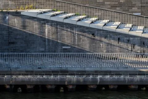 Treppe an der Elbe Foto stock