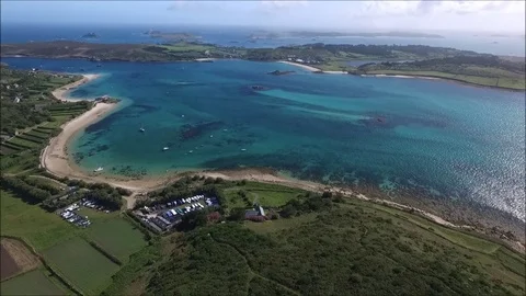 Tresco aerial pan Video stock 78212253