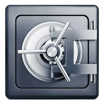 Tresor high resolution 3D rendering of a bank vault icon Copyright: xZoona... Fotos de archivo