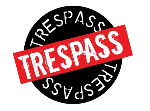 Trespass stamp on white Stock Illustration