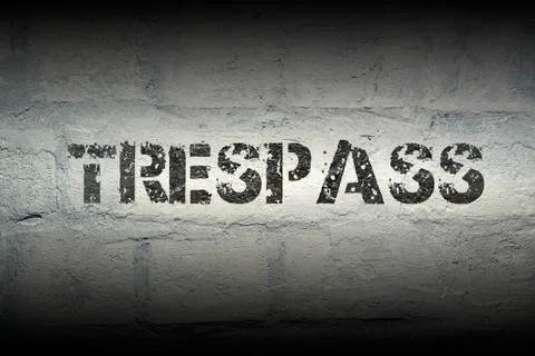 Trespass word gr Stock Illustration