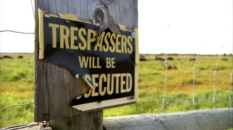 Trespassers Will Be Prosecuted sign Video stock 55883533