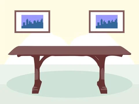 Trestle Dining Table Concept Illustration Stock Illustration