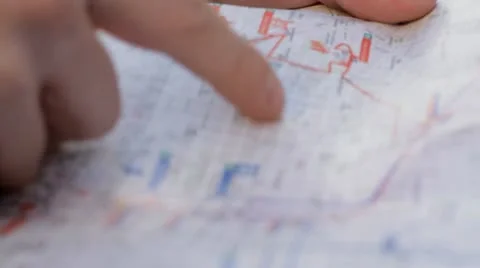 Treveler viewing map - close up, stedi cam Stock Footage 21227715