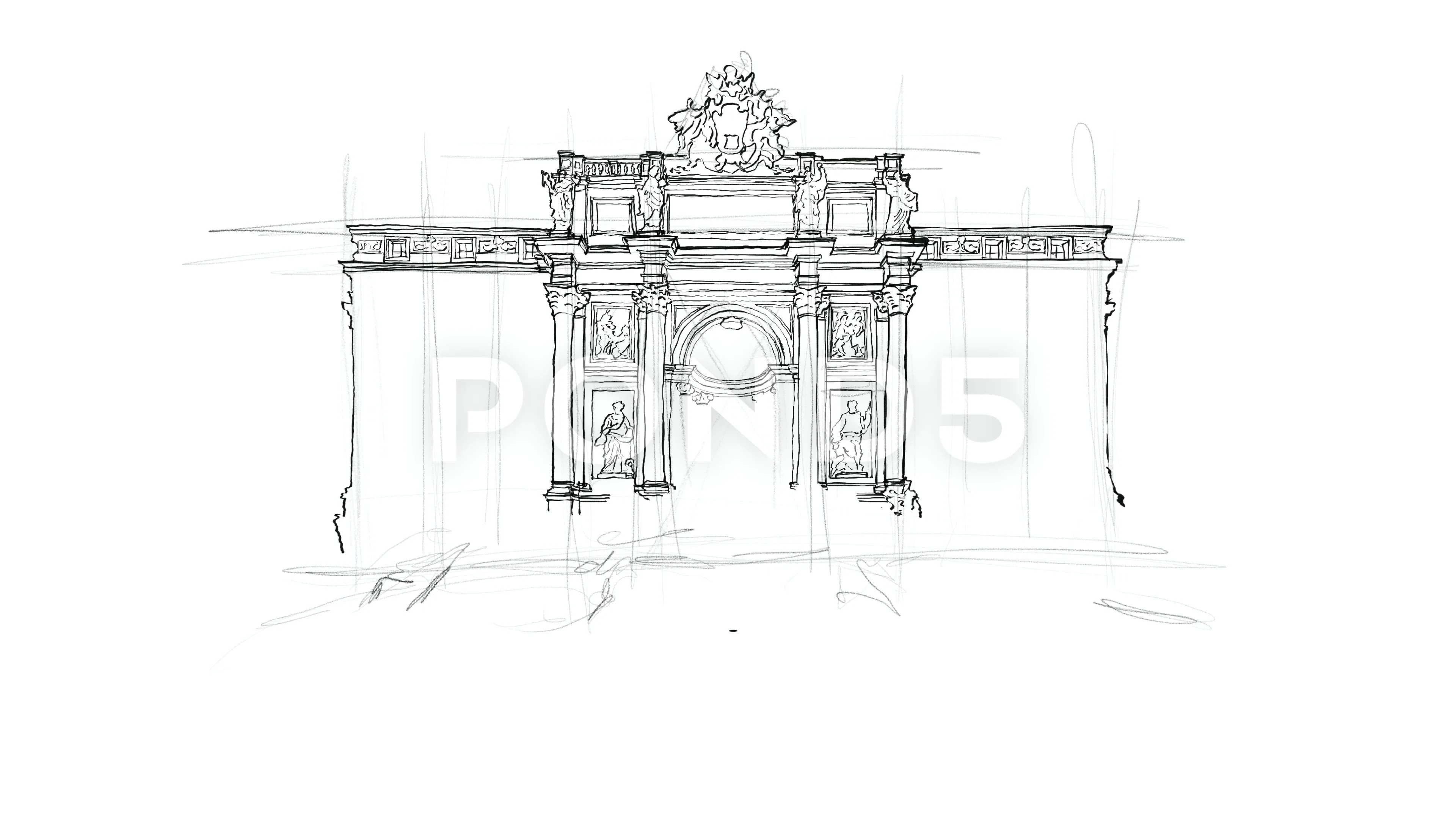 How to Draw The Trevi Fountain  YouTube