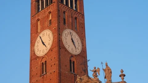 Treviglio bells tower Video stock 264760069