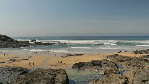 Trevone Bay, Cornwall, UK Stock Footage 197762483