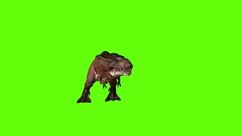 T.rex attack green screen animation 3D rendering Stock Footage 279100261