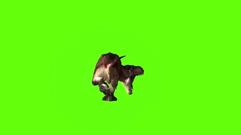 T.rex dinosaur chase right roar  green screen animation 3D rendering Stock Footage 279103550