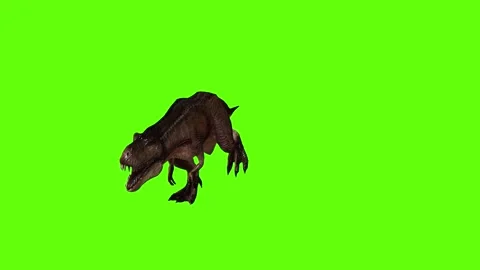 T.rex dinosaur climb down green screen animation 3D rendering Stock Footage 279103331