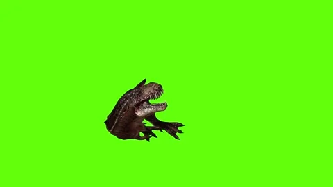 T.rex dinosaur death green screen animation 3D rendering Stock Footage 279103179
