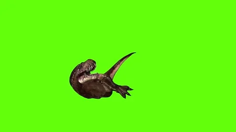 T.rex dinosaur death green screen animation 3D rendering Stock Footage 279103188