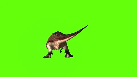 T.rex dinosaur hit tarso right green screen animation 3D rendering Stock Footage 279102616
