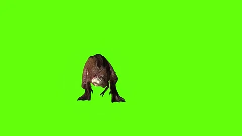 T.rex dinosaur human kill green screen animation 3D rendering Stock Footage 279102684