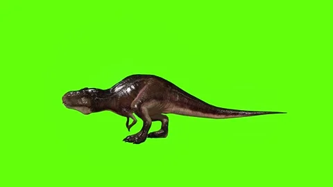 T.rex dinosaur human kill green screen animation 3D rendering Stock Footage 279102689
