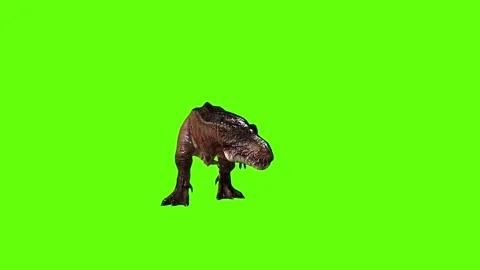 T.rex dinosaur human shakegreen screen animation 3D rendering Stock Footage 279102698