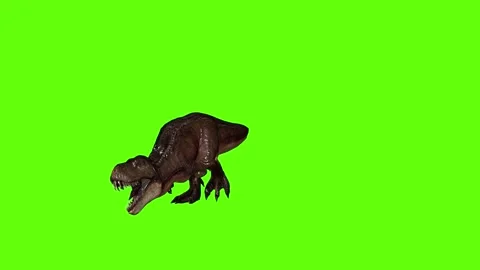 T.rex dinosaur mama cave bite green screen animation 3D rendering Stock Footage 279342766