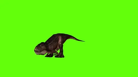 T.rex dinosaur mama cave bite loop green screen animation 3D rendering Stock Footage 279342771