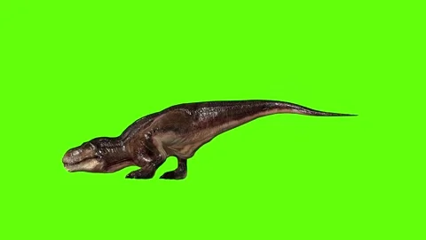 T.rex dinosaur mama cave bite loop green screen animation 3D rendering Stock Footage 279342781