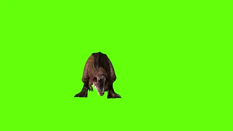T.rex dinosaur roar green screen animation 3D rendering Stock Footage 279343008
