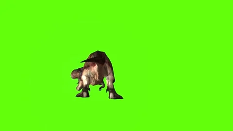 T.rex dinosaur roar left green screen animation 3D rendering Stock Footage 279343009