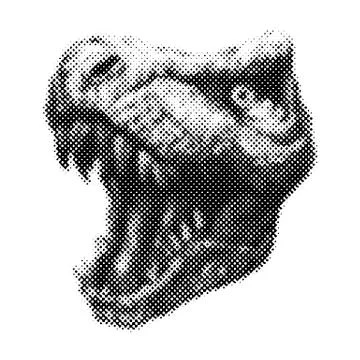 Trex Dinosaur Vector hand drawn background. Stock Illustration