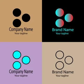 Tri-Circle Cluster logo design Stock Illustration
