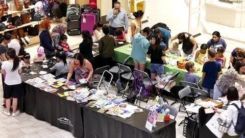 Tri-city early childhood development committee held painting activity Stock Footage 78123714