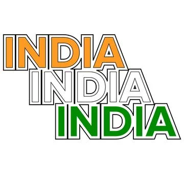 Tri Color on INDIA Text Stock Illustration