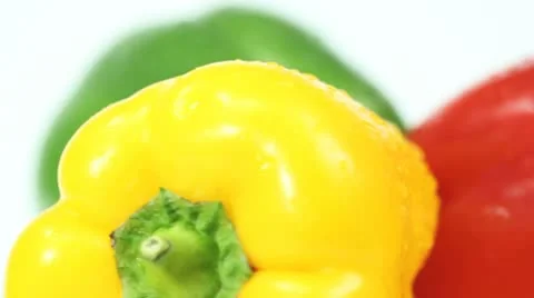 Tri Color Paprika Stock Footage 10598490