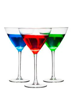 Tri colored drinks Stock Photos