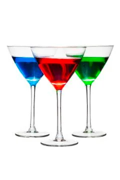 Tri Colored Drinks Stock Photos